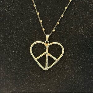 Silver tone heart necklace